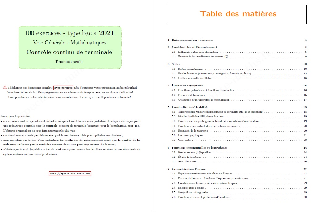 Test dentrée en seconde Spécialité Maths